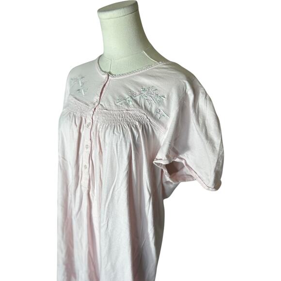Vintage Cotton Mini Nightgown – Farmers Daughter, Embroidered Floral Large 218 - Picture 3 of 7